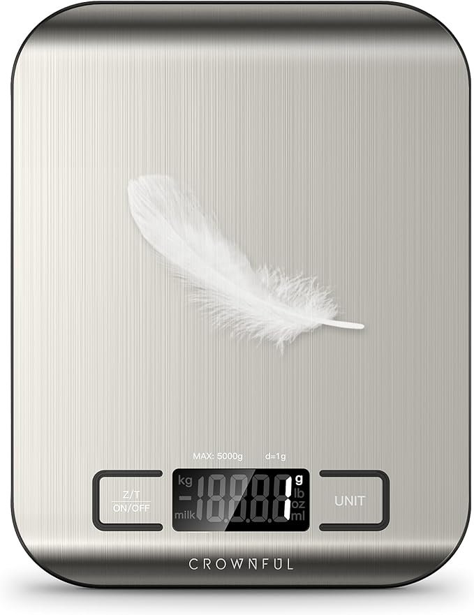 CROWNFUL Food Scale 11 lb Digital Kitchen Scales Review